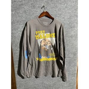 Post Malone Shirt Mens 2XL Gray Long Sleeve Country Album Tour 2024 Graphic